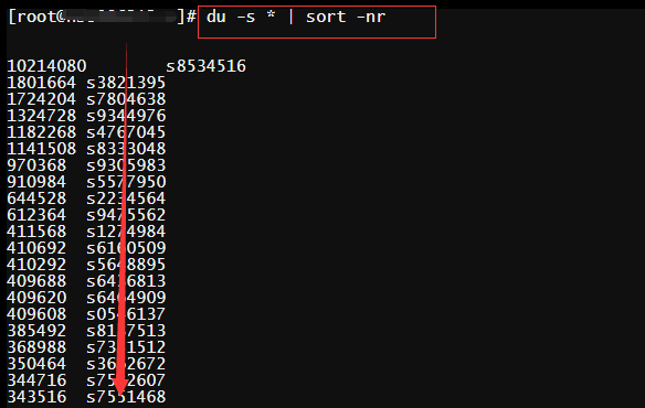 [Linux] du-查看文件夹大小-并按大小进行排序